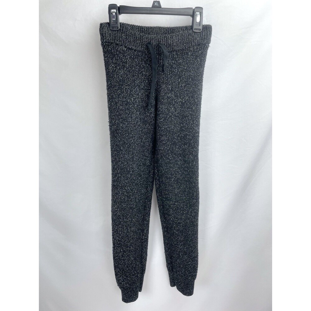 Roots Canada Women XXS Black Gray Sweater Knit Jogger Pants Leisure Drawstring